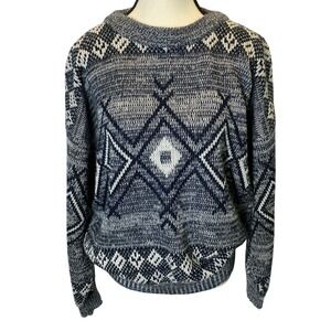 Vintage Sir William Men's Geometric Knit Sweater Size Large Casual Winter